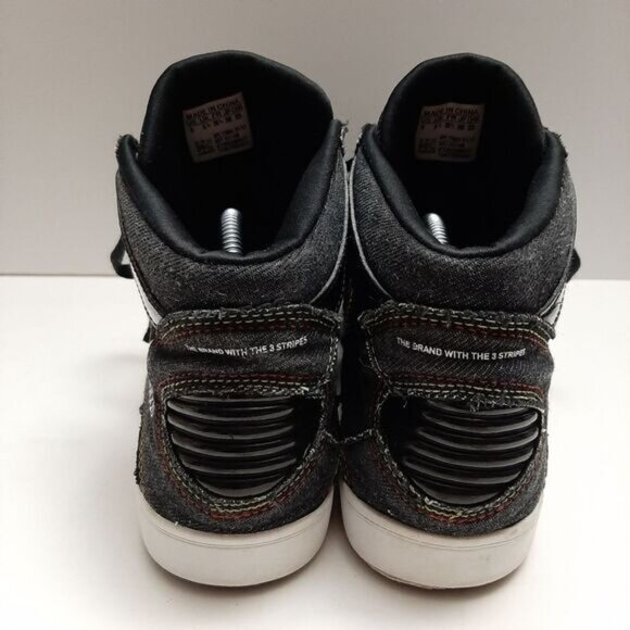 ADIDAS / Canvas Rasta Logo Sneaker Shoes Black Youth V21148 Sz 6 - Picture 9 of 15